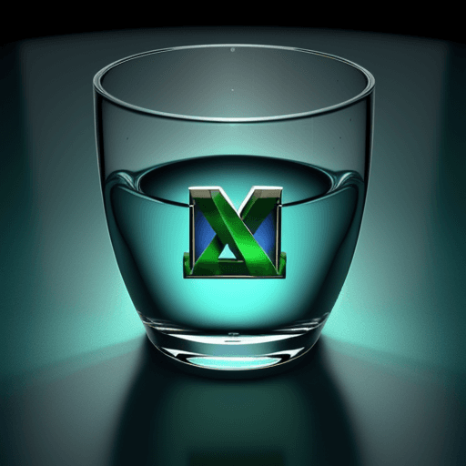AI generated: 3d blue letters GP inside a green glass logo