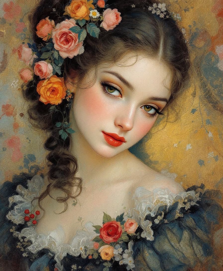 AI generated: Masterpiece), ((""Portrait of Mademoiselle Irène Cahen d'Anvers by Pierre-Auguste Renoir French, 184...