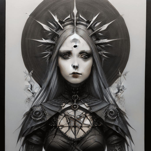 AI generated: Walpurgis Night::5 Cybergothic Charcoal Drawing::4 creative, expressive, detailed, textured, traditi...