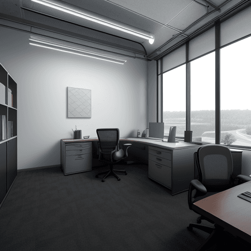 AI generated: Photo of a ultra realistic enginnering office,  4k, hyper realistic, focused, automotive application