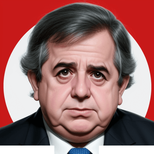 AI generated: Comic-like image of president luis lacalle pou 
