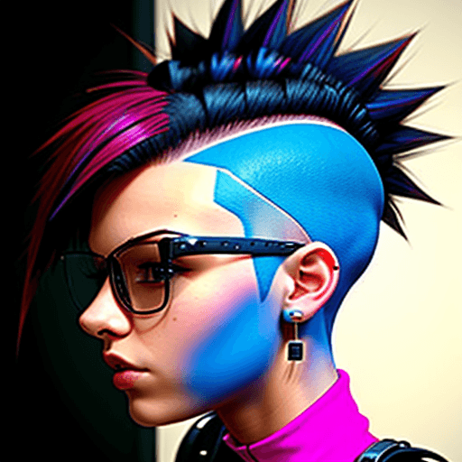 AI generated:  girl with mohawk