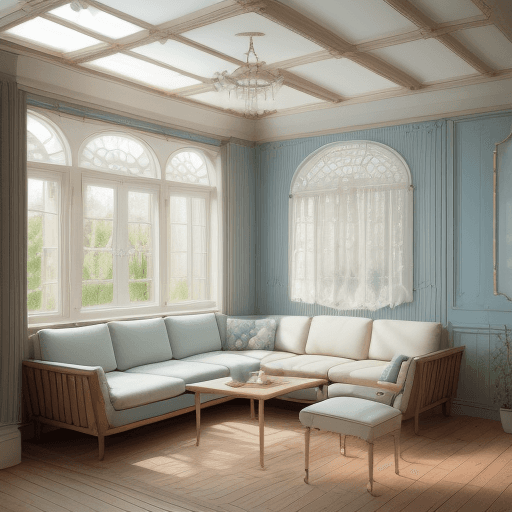 AI generated: High resolution photography interior design, dreamy sunken living room conversation pit, wooden floo...