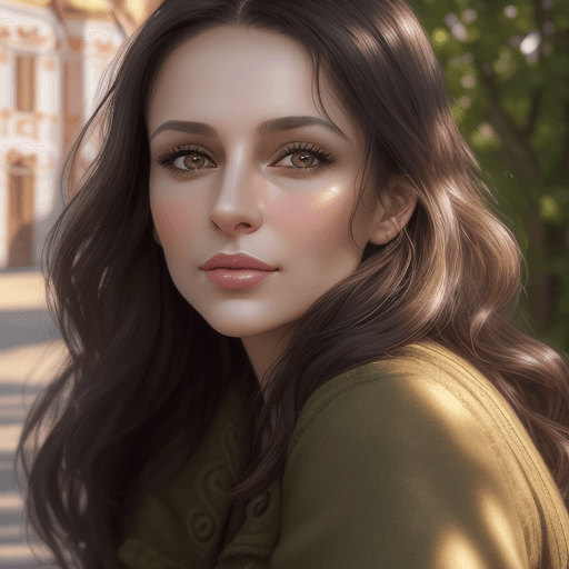 AI generated: A 35 yo Russia woman in a delightful afternoon. This portrait is the best representation of female b...
