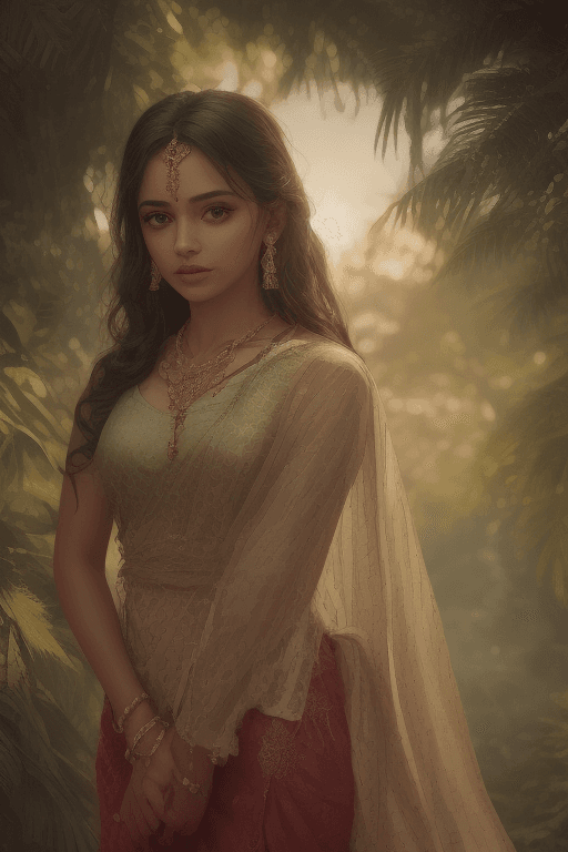 AI generated: 1 indian girl in saree,(sharp focus), blurry background, depth of field, earrings, jewelry, lips, lo...