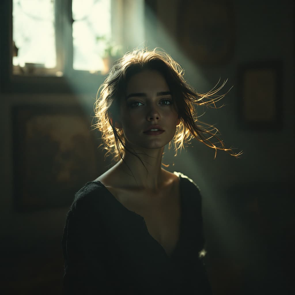 AI generated: A poetic, atmospheric image: A person stands in soft light as a shadow slowly fades away from them. ...