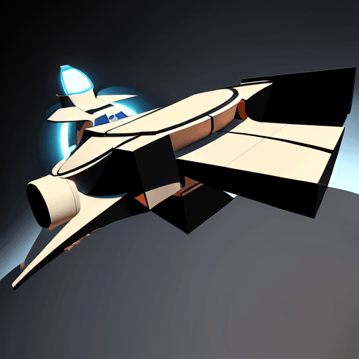 AI generated: A 3D rendering of a spaceship in the cubism style with high resolution.