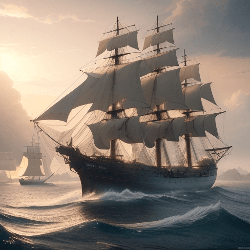 AI generated: Photo of a ultra realistic sailing ship, dramatic light, pale sunrise, cinematic lighting, battered,...