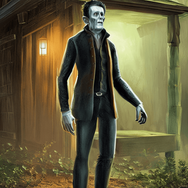 AI generated: hyper realistic concept art for a book cover , Frankenstein de Mary Shelley ,Frankenstein full body,...