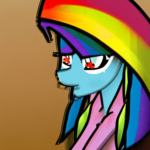 AI generated: Rainbow dash, futa, horsecock, solo, on back, cum, sweaty, large breasts