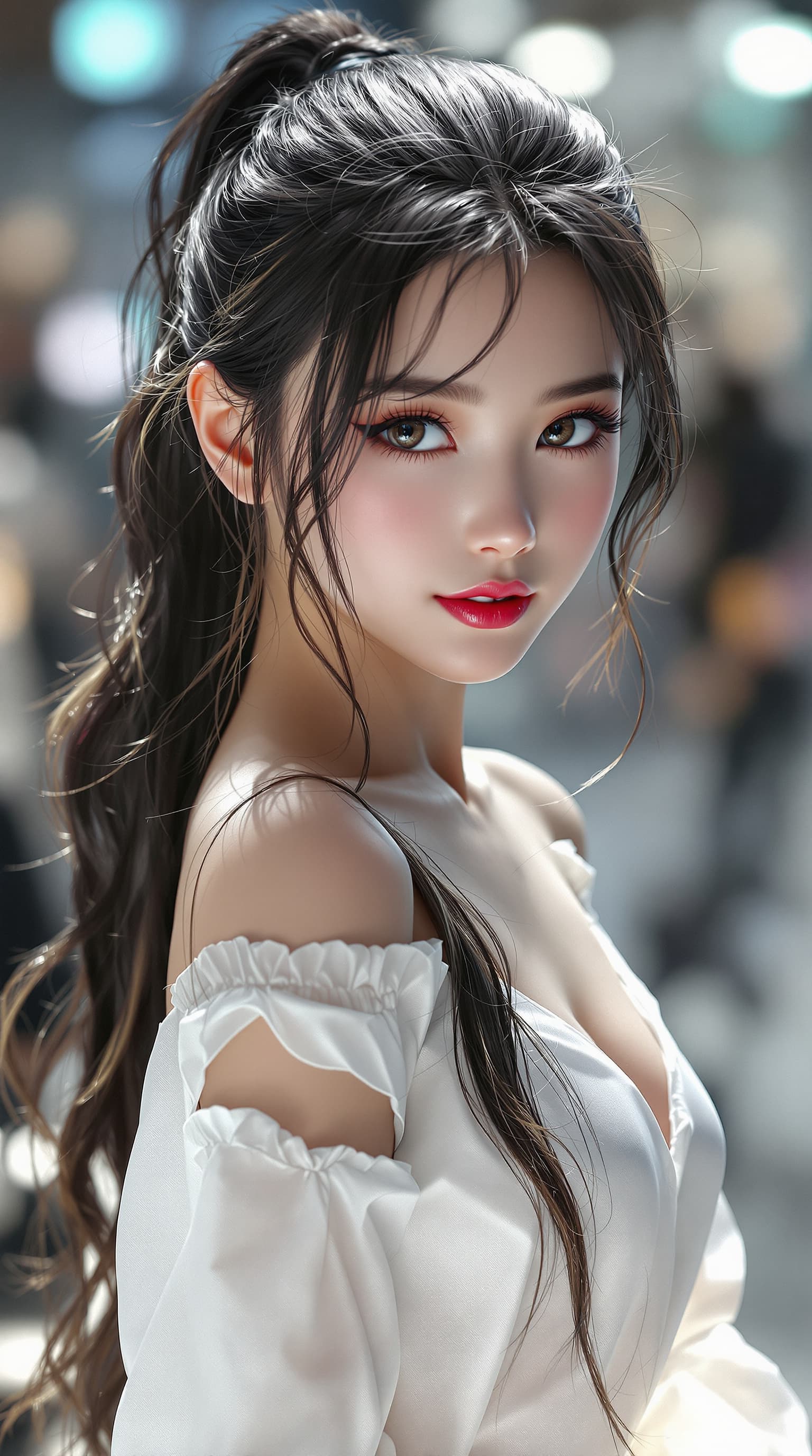 AI generated: A stunning professional photograph captures the world's most beautiful Japanese tween girl, Junior M...