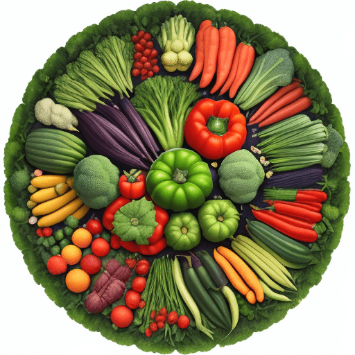 AI generated: a lot of vegetables, fruits and flowers