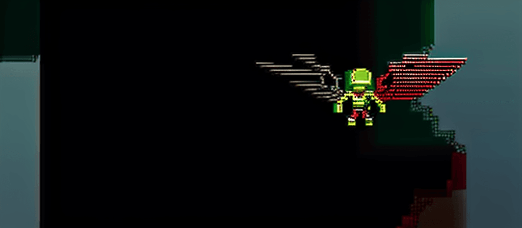 AI generated: Death Angels + The Alien + pixel art banner + pixel art style + cover art style + ilustration