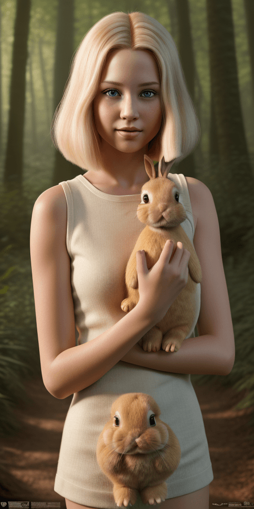 AI generated: High definition, ultra realistic, 4k, high-detailed 3d disney poster of a girl with long bob without...