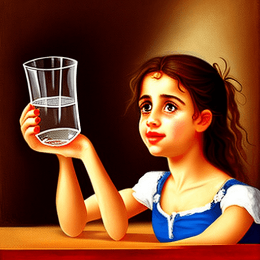 AI generated: curious Greek girl offering to fill an empty glass.
style: romantic