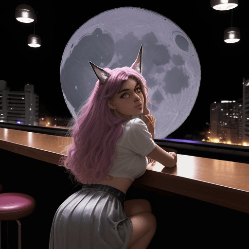 AI generated: Cuando son casi la una la loba en celo saluda a la luna Duda si andar por la calle o entrar en un ba...
