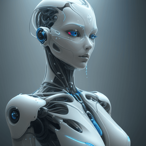 AI generated: Transparent Elegant Futuristic Android Humanoid Robot, Darkcore, Cyborgism, Surface Detail ,beautifu...