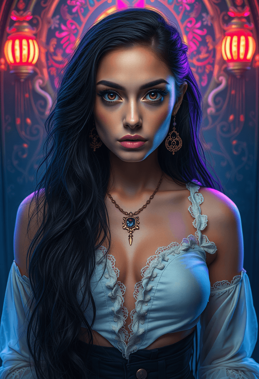 AI generated: full body shot. a ultra real full body shot photo of 21 years old woman, black eyes. long black hair...