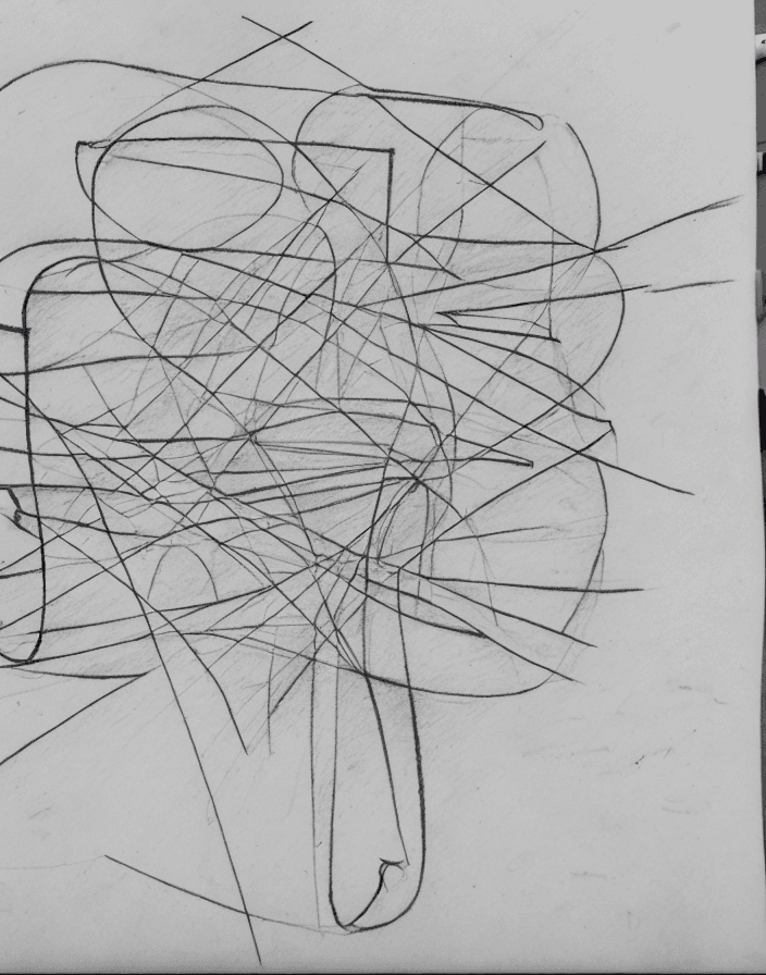 AI generated: [(whole human):1], pencil drawing, trembling design, many cancellations, overhanging, drawn very bad...