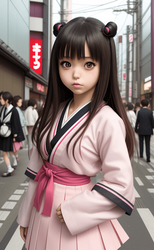 AI generated: close portrait anime manga, pretty girl, teenager, Japanese girl, 1girl, harajuku, stylis Japanese u...