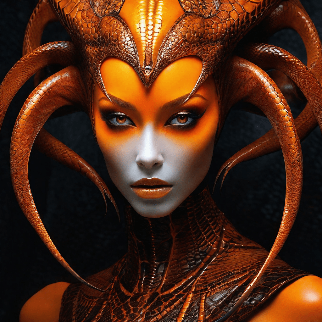 AI generated: A close up portrait (((imaginary female beautiful being))) that embodies the essence of sorrow, exud...