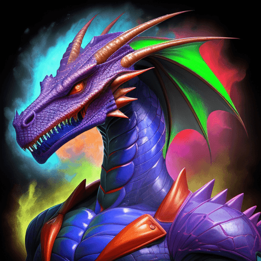 AI generated: dragon humaniod made out of pure energy vibrant colors handsome male