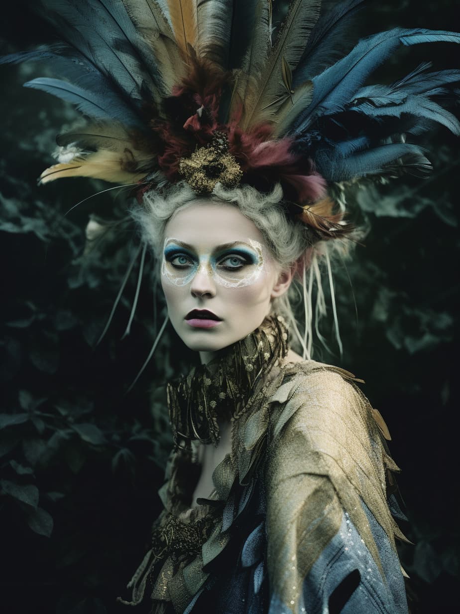 AI generated: kodak portra 4 0 0, wetplate, photo of a surreal artsy dream scene,, weird fashion, in the nature, h...