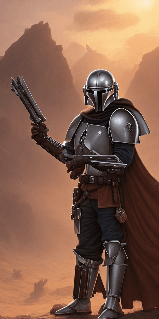 AI generated: a medieval fantasy mandalorian in the style of expert beautiful digital art by envar studio, detaile...