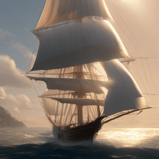 AI generated: Photo of a ultra realistic sailing ship, dramatic light, pale sunrise, cinematic lighting, battered,...