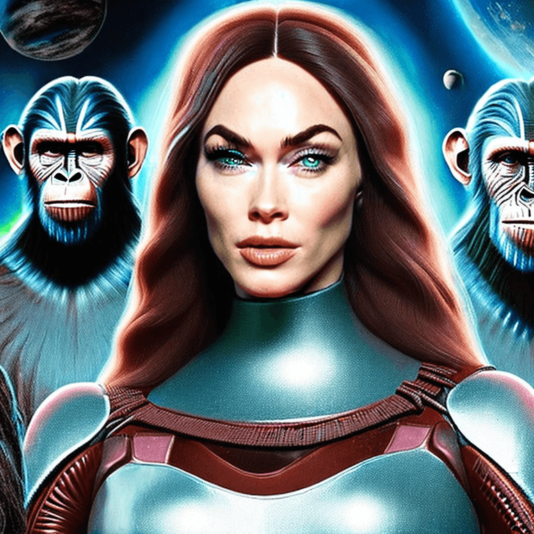 AI generated: close up of AI predicted evolved centuries' future years of human kind in the timeline of realistic ...