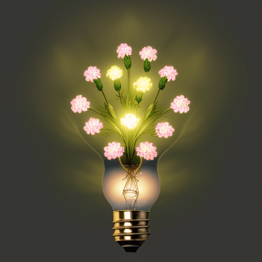 AI generated: A plant with light bulbs in stead of flowers
