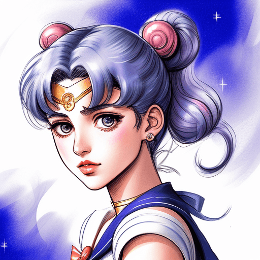 AI generated: sailor moon sketch portrait