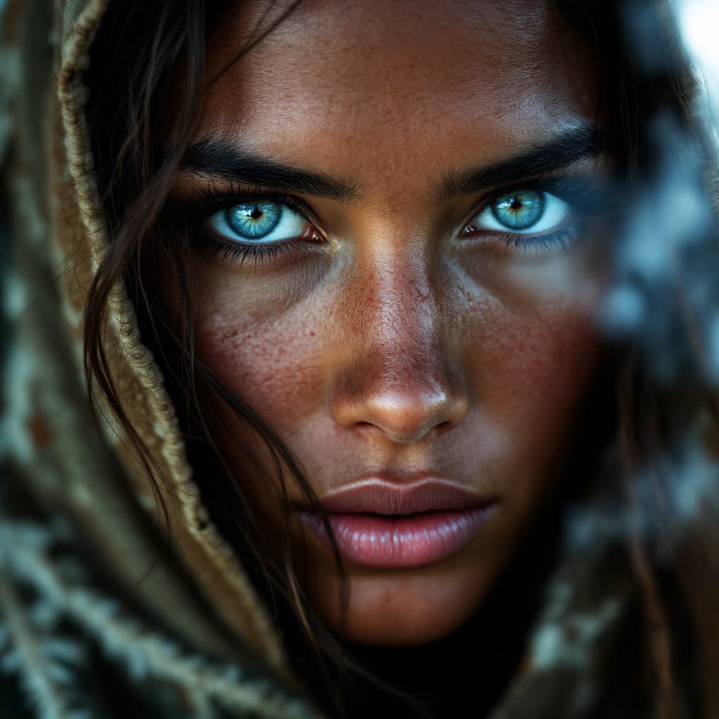 AI generated: A close-up color portrait of a very pretty 38 year old woman of Hawaiian descent with exceedingly li...