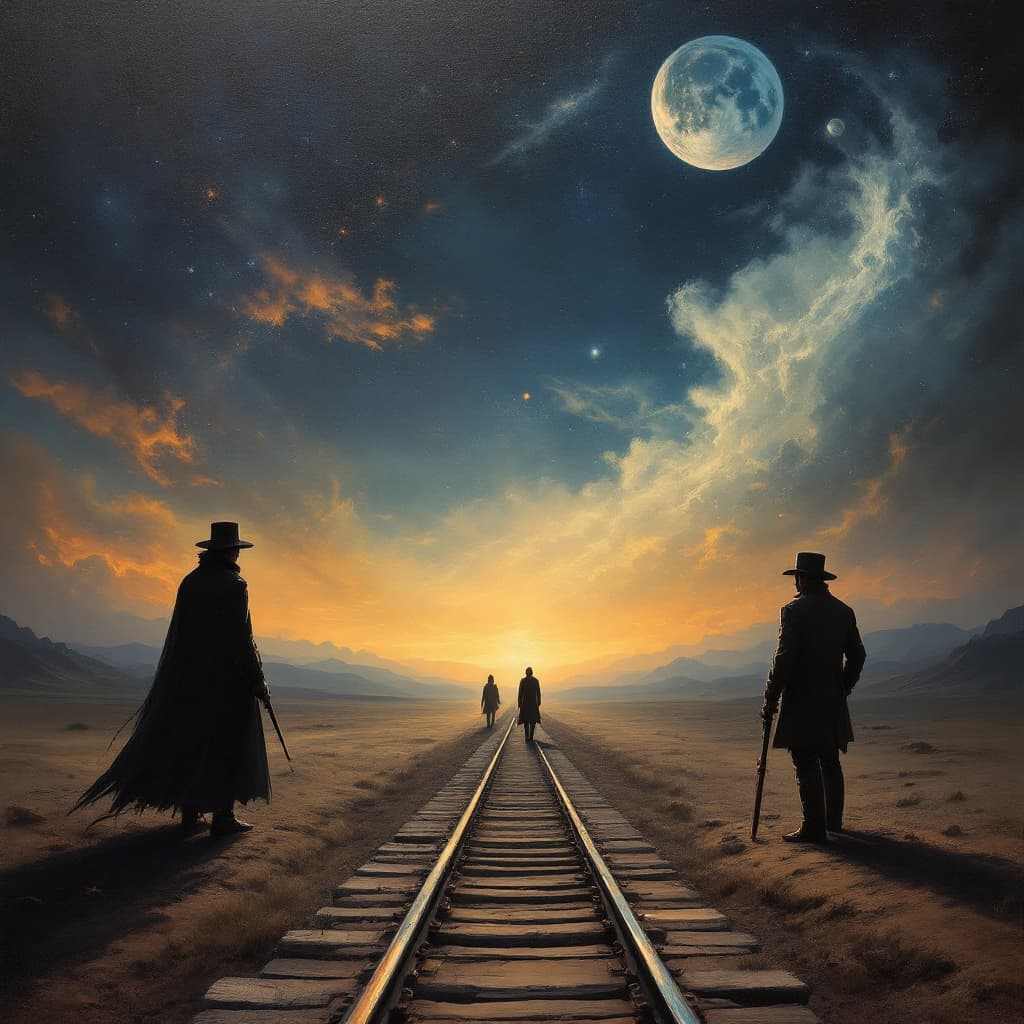 AI generated: Create a masterpiece oil painting inspired by the haunting and timeless lyrics of "Highwayman."
The ...