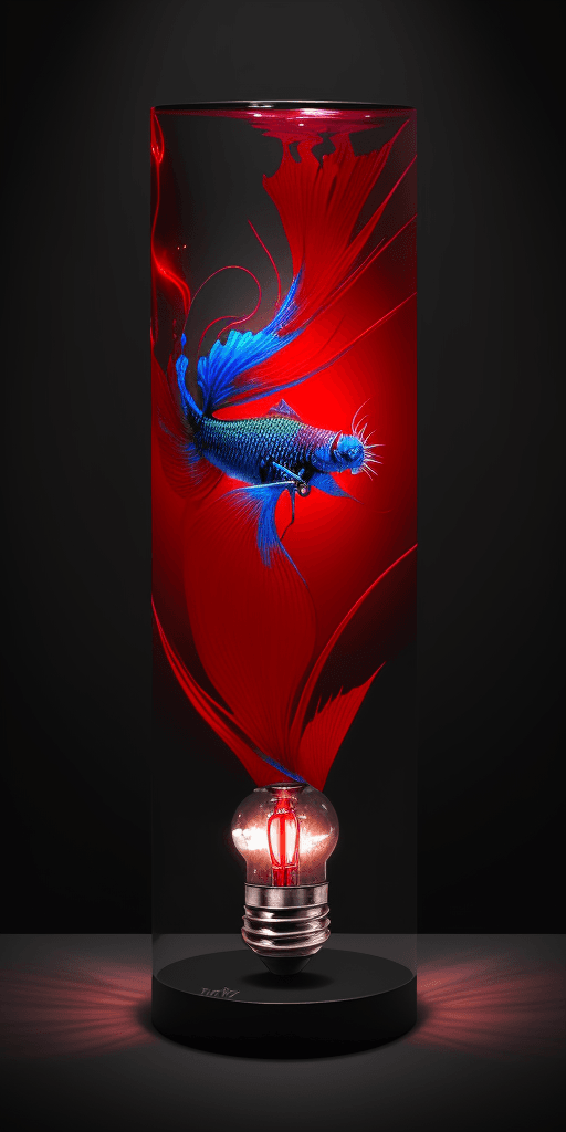 AI generated: (4k 4d rfktrstyle A delicate light bulb has Siamese fighting fish swimming in it), (Photorealistic),...