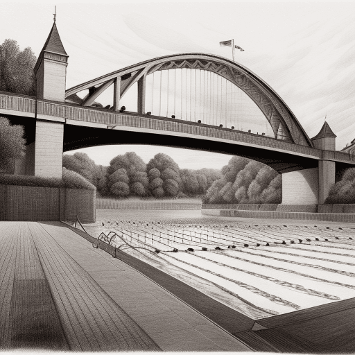 AI generated: monochrome drawing including the words "Ancenis Course Natation" that has to do with swimming and in...
