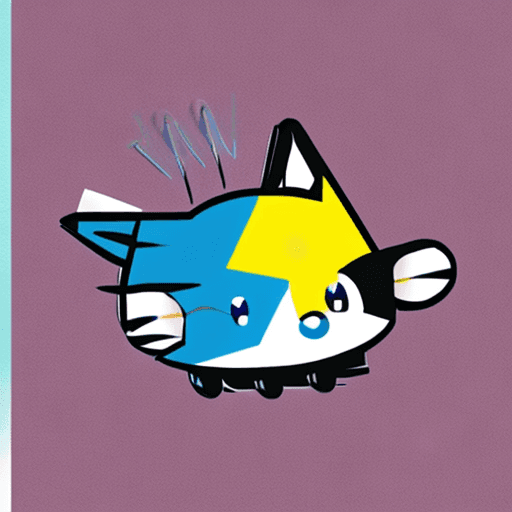 AI generated: Cute Vector | Vector cat character for t-shirt design, pink, blue, yellow, green colored, clean and ...