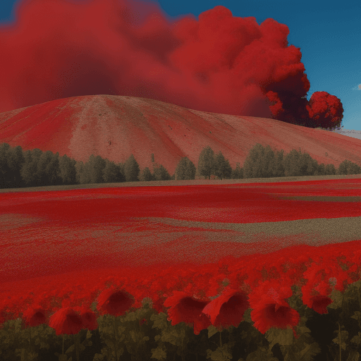 AI generated: turkey country, 4k image, flag, realistic, flowers copihue, colors, red smoke. splatter