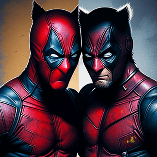 AI generated: wolverine, stile comic, vs deadpool