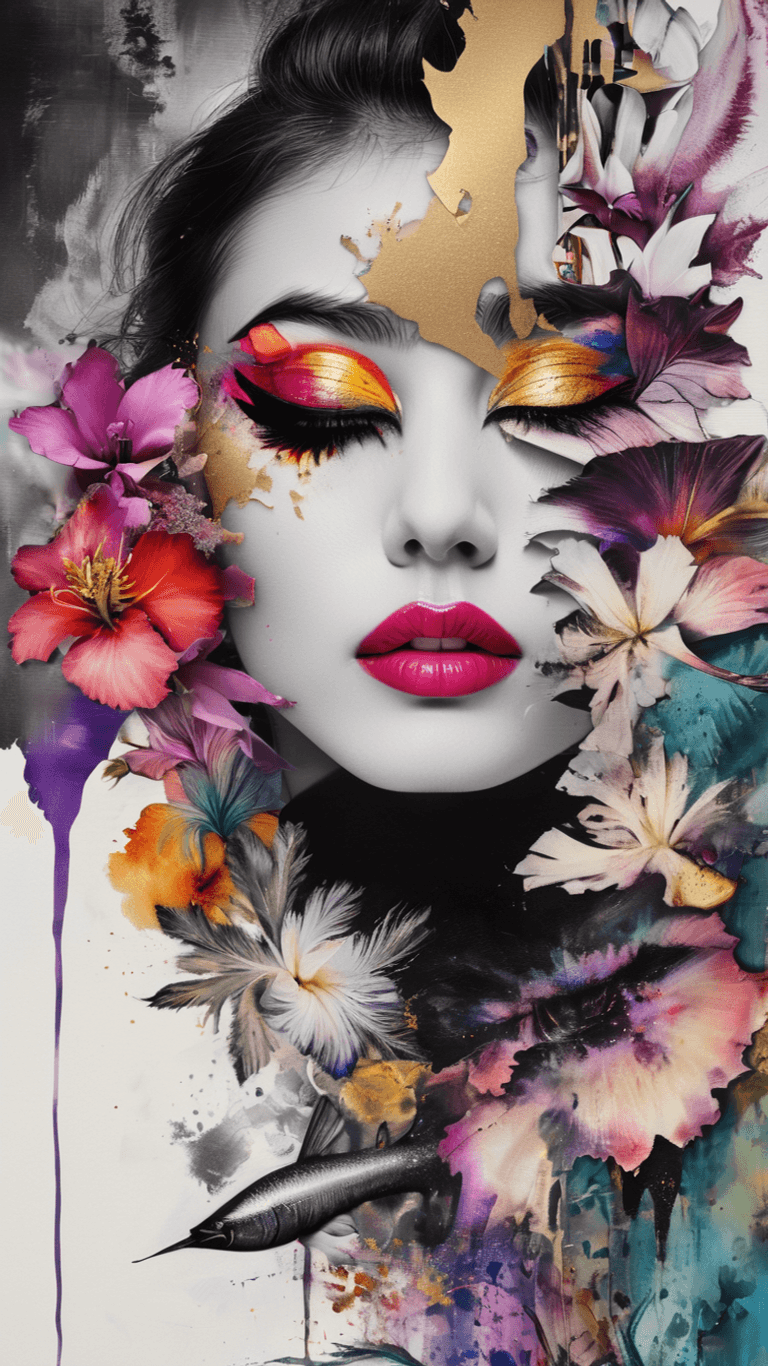 AI generated: Antonio Mora and Jarek Kubicki and Andy Warhol style. REBELLION, (((wide dry brush strokes reveal co...