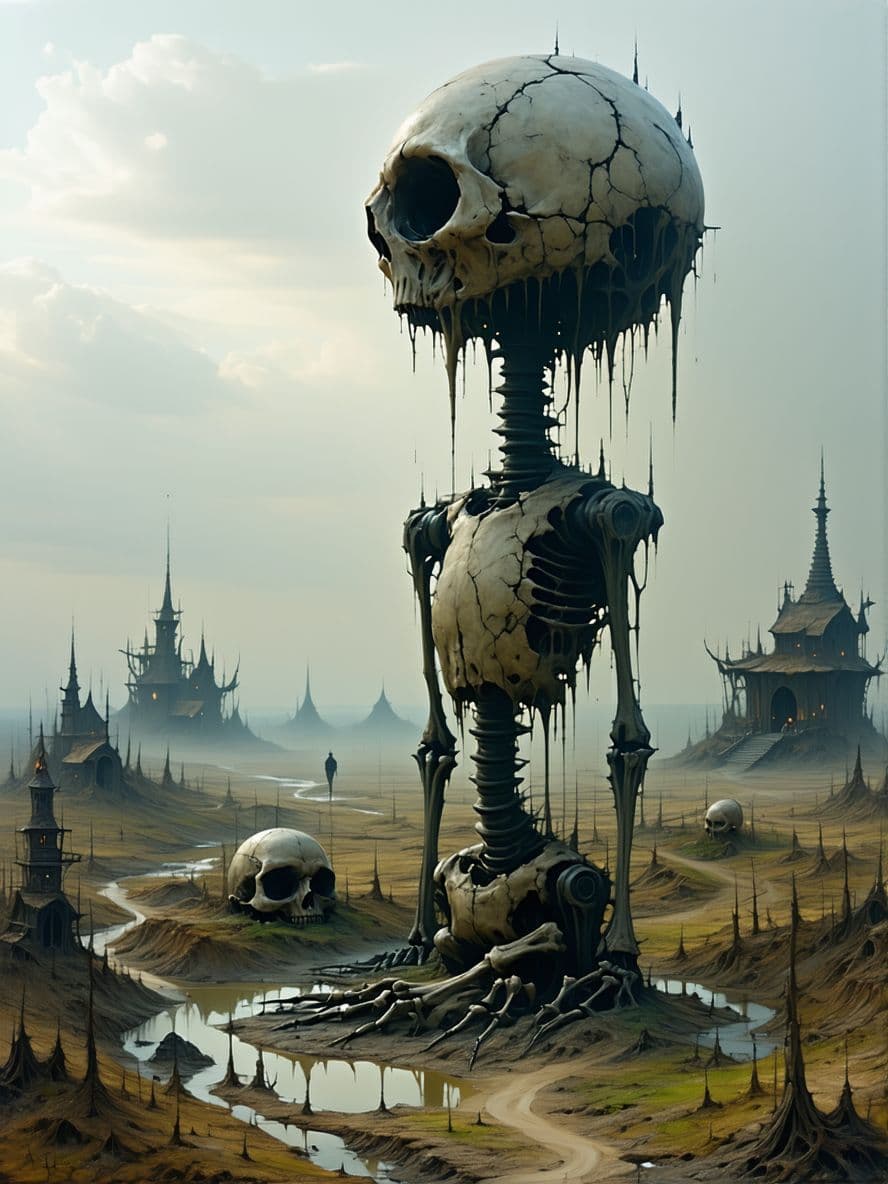 AI generated: Weird random images of the disturbing and surreal. Grim, dystopian