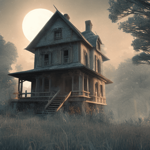 AI generated: haunted house image, night light, full moon, old house, extreme detail, unreal engine 5, cinematic, ...
