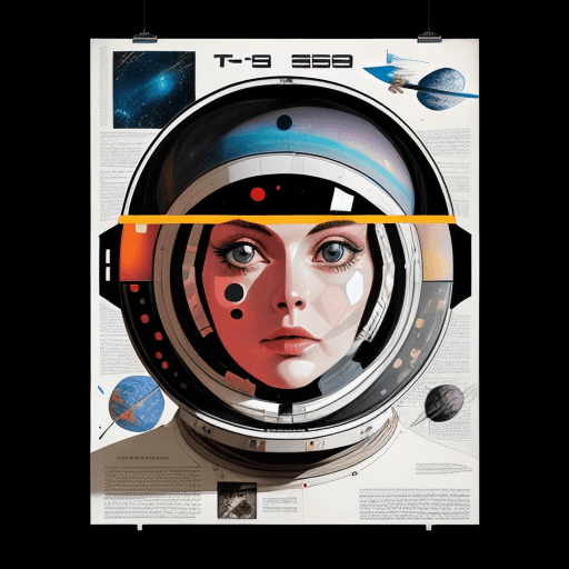AI generated: A mid-century modern collage, made of random shapes from fashion and science magazines and text book...