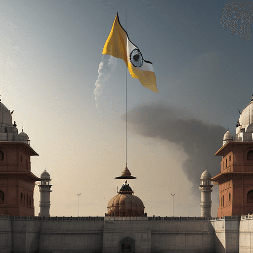AI generated: independence day of India, unreal engine --ar 9:16. Replace Flag of Ukraine with Indian Flag.