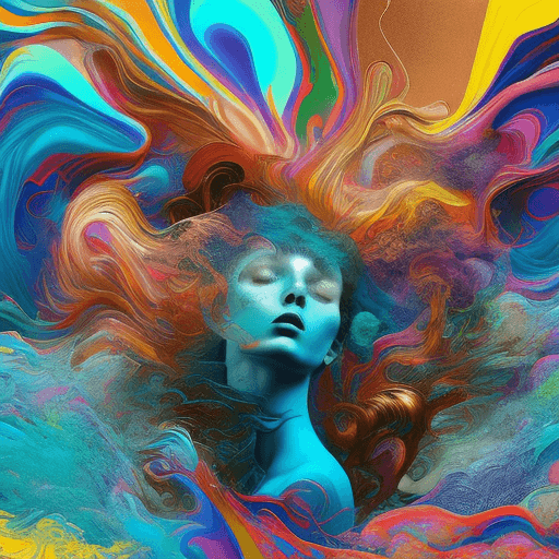 AI generated: digitally creative psychedelic collage, in the style of sam guay, colorful explosions, serge marshen...