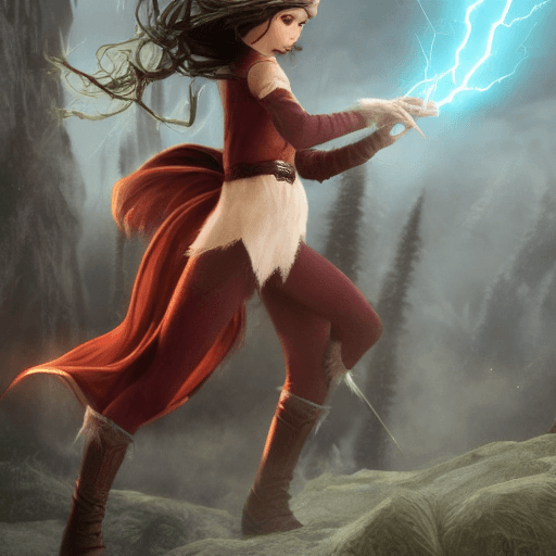 AI generated: Elf with magical powers, full body, character design, full body cinematic lightning, epic fantasy, h...