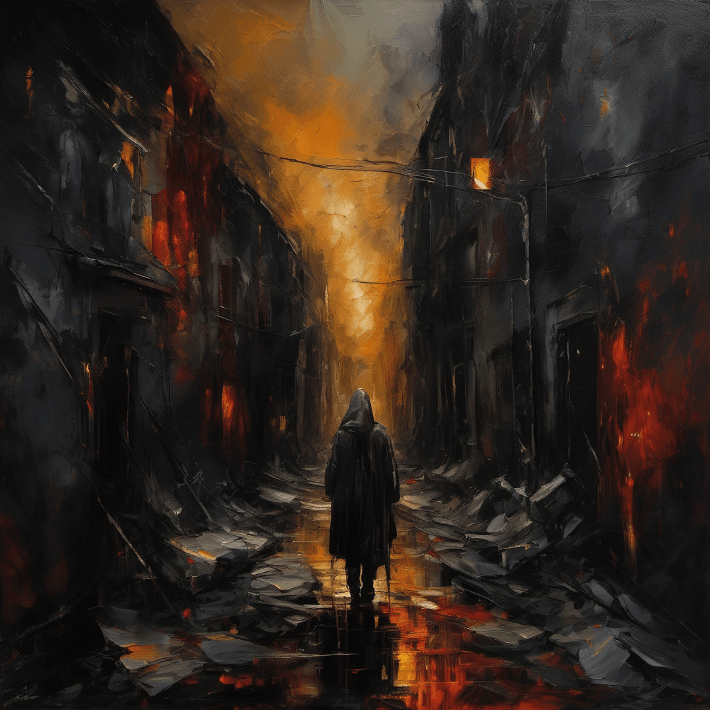 AI generated: I have been living in nightmare for my whole life, heartbreaking brutal composition, digital paintin...