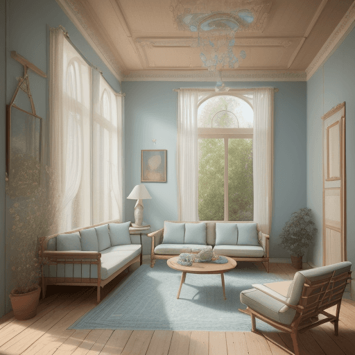AI generated: High resolution photography interior design, dreamy sunken living room conversation pit, wooden floo...