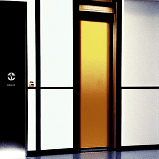 AI generated: lift doors from inside the lift