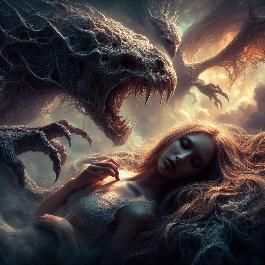 AI generated: When a beautiful dream becomes a cruely ,creepy nightmare everything changes, detailed, high resolut...